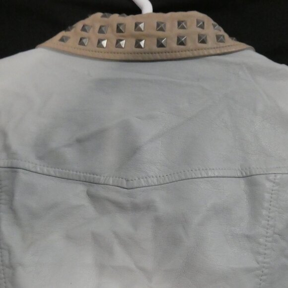 Vintage - RD STYLE | small petite | Chic Studded Collar Faux Leather Jacket - Picture 13 of 16